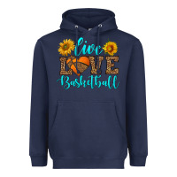 Navy live love basketball Heavyweight Hoodie - HRA Design Shop