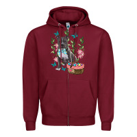 Burgundy easter pitbull Zipper Hoodie - RanaPortraitStore