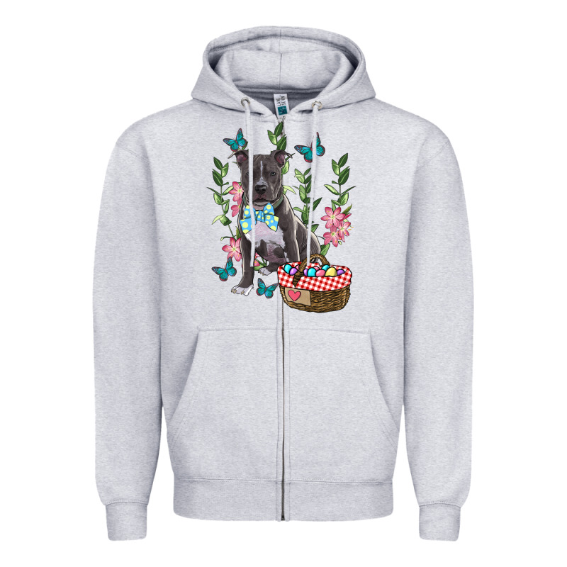 Easter Pitbull Zipper Hoodie by RanaPortraitStore | Teevron