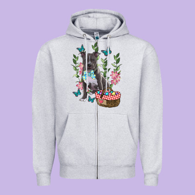 Zipper Hoodie easter pitbull