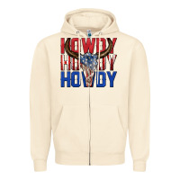 Sandshell howdy howdy howdy 4th of july bull skull billie wi Zipper Hoodie - texasbilliewilder