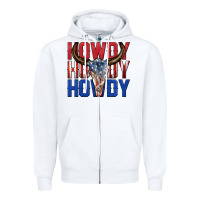 White howdy howdy howdy 4th of july bull skull billie wi Zipper Hoodie - texasbilliewilder
