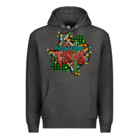 Charcoal Heather western desert christmas texas map Premium Hoodie - Jasminsmagicworld