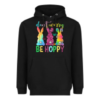 Black Don't worry be hoppy Easter Day Heavyweight Hoodie - Neo Western