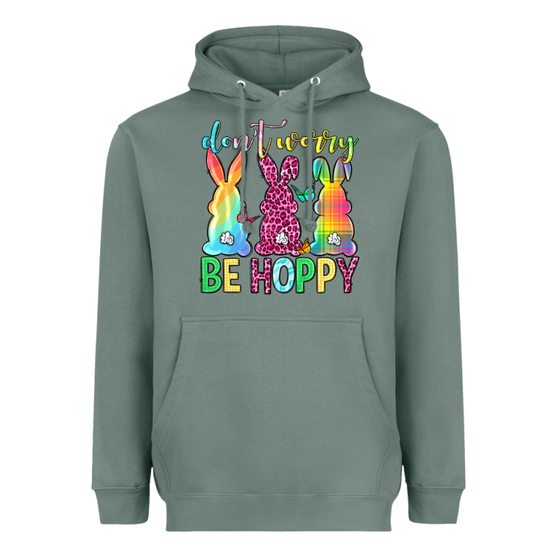 Don't Worry Be Hoppy Easter Day Heavyweight Hoodie by Neo Western | Teevron