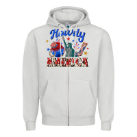 Dove Grey howdy america western Zipper Hoodie - texasbilliewilder