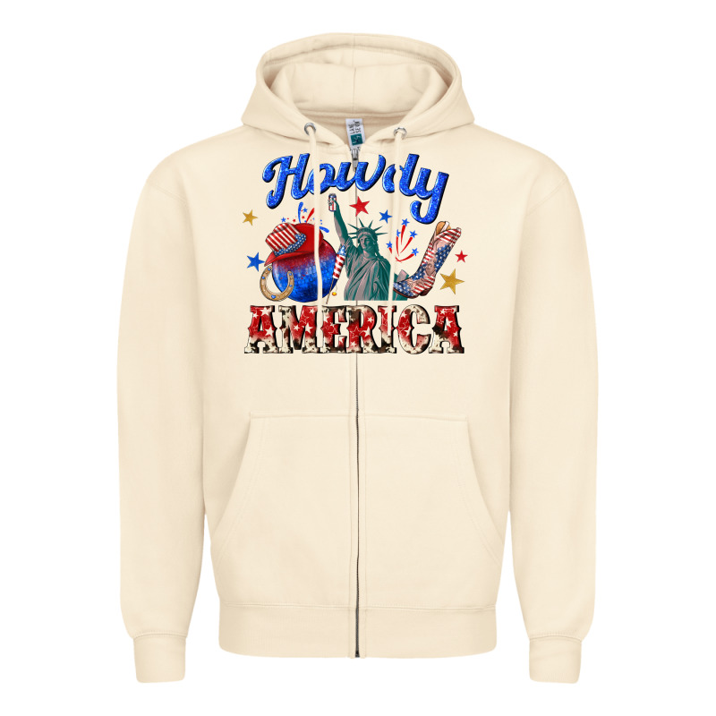 Howdy America Western Zipper Hoodie by texasbilliewilder | Teevron