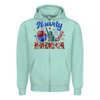 Seafoam howdy america western Zipper Hoodie - texasbilliewilder