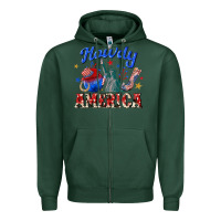 Sports Green howdy america western Zipper Hoodie - texasbilliewilder
