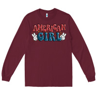Burgundy american girl Long Sleeve Tee - MaliasSmallBusiness