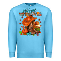 Ocean Blue jusr a girl who loves fall  cowgirl Premium Sweatshirt - AdoDesignShop