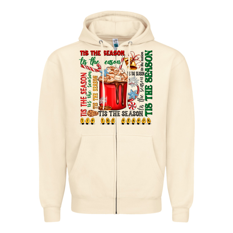 Tis The Season Zipper Hoodie by Zillion Design Studio | Teevron