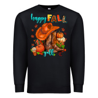 Black happy fall y'all  cowgirl Premium Sweatshirt - AdoDesignShop