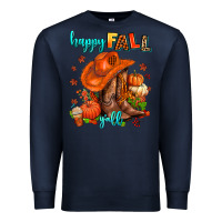 Navy happy fall y'all  cowgirl Premium Sweatshirt - AdoDesignShop