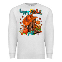Oatmeal Heather happy fall y'all  cowgirl Premium Sweatshirt - AdoDesignShop