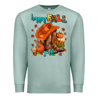 Seafoam happy fall y'all  cowgirl Premium Sweatshirt - AdoDesignShop