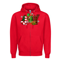 Red christmas joy elf Zipper Hoodie - Zillion Design Studio