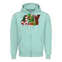 Seafoam christmas joy elf Zipper Hoodie - Zillion Design Studio