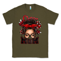 Army Green cheer mom messy bun Classic Tee - texasbilliewilder