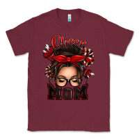 Burgundy cheer mom messy bun Classic Tee - texasbilliewilder