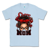 Dusty Blue cheer mom messy bun Classic Tee - texasbilliewilder