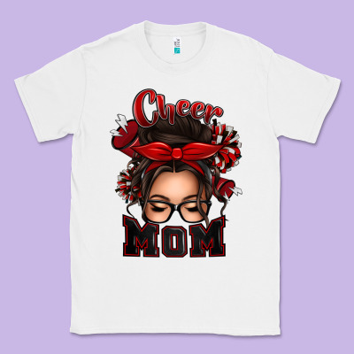 Cheer Mom Messy Bun Classic Tee Designed By Texasbilliewilder