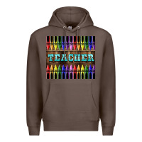 Coffee Teacher Crayons Premium Hoodie - LillyAllenDesigns