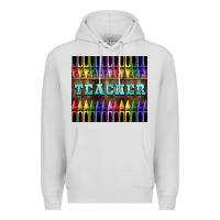 Dove Grey Teacher Crayons Premium Hoodie - LillyAllenDesigns