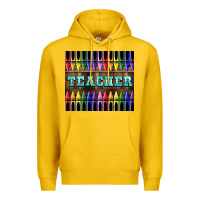 Lemon Teacher Crayons Premium Hoodie - LillyAllenDesigns