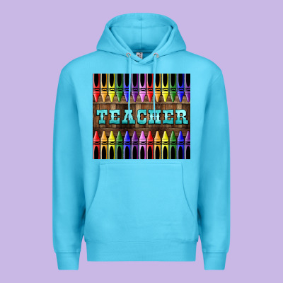 Teacher Crayons Premium Hoodie Designed By Lillyallendesigns