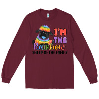 Burgundy i'm the rainbow sheep of the family Long Sleeve Tee - MaliasSmallBusiness