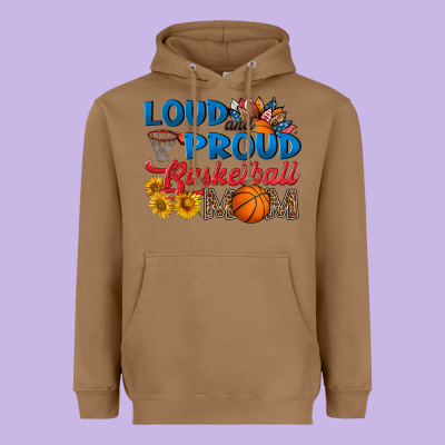 Loud And Proud Basketball Mom Heavyweight Hoodie Designed By Hra Design Shop