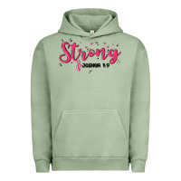 Pigment Oil Green strong joshua 1 9 Urban Hoodie - MaliasSmallBusiness