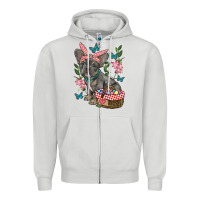 Dove Grey easter french bulldog Zipper Hoodie - RanaPortraitStore