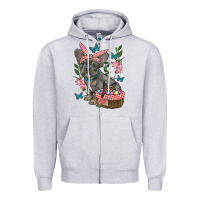 Heather Grey easter french bulldog Zipper Hoodie - RanaPortraitStore