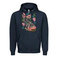 Navy easter french bulldog Zipper Hoodie - RanaPortraitStore