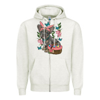 Oatmeal Heather easter french bulldog Zipper Hoodie - RanaPortraitStore