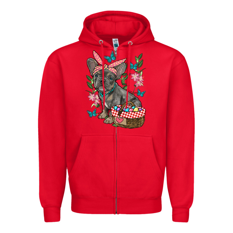 Easter French Bulldog Zipper Hoodie by RanaPortraitStore | Teevron