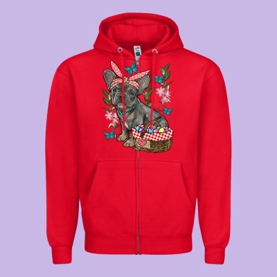 Zipper Hoodie easter french bulldog