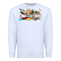 White costomized teachers name Premium Sweatshirt - AdoDesignShop
