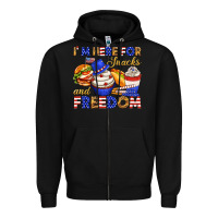 Black i m here for snacks and freedom Zipper Hoodie - texasbilliewilder