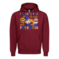 Burgundy i m here for snacks and freedom Zipper Hoodie - texasbilliewilder