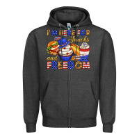 Charcoal Heather i m here for snacks and freedom Zipper Hoodie - texasbilliewilder