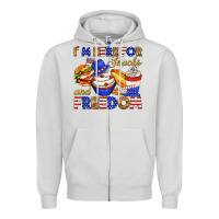 Dove Grey i m here for snacks and freedom Zipper Hoodie - texasbilliewilder