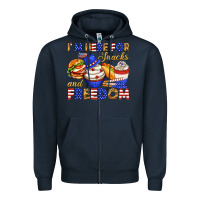 Navy i m here for snacks and freedom Zipper Hoodie - texasbilliewilder