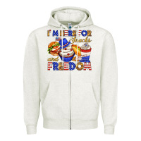 Oatmeal Heather i m here for snacks and freedom Zipper Hoodie - texasbilliewilder