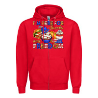 Red i m here for snacks and freedom Zipper Hoodie - texasbilliewilder
