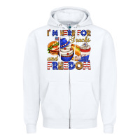 White i m here for snacks and freedom Zipper Hoodie - texasbilliewilder