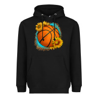 Black western basketball with sunflower Heavyweight Hoodie - HRA Design Shop