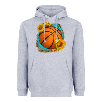 Heather Grey western basketball with sunflower Heavyweight Hoodie - HRA Design Shop
